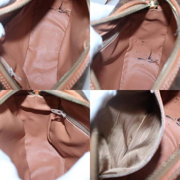 CELINE Macadam Canvas Shoulder Bag Pvc Leather Brown Gold - Picture 12 of 13